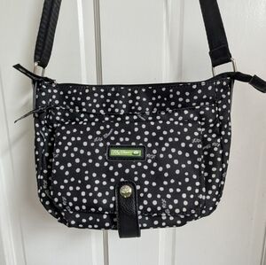Lily Bloom Black and White Polka Dot Crossbody Bag